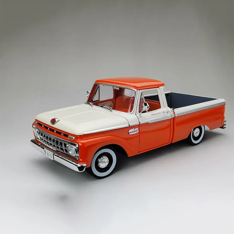 Diecast Original 1:18 Scale 1965 Ford F-100 Pickup Truck Simulation Alloy Car Model Static Display Collectible Gift Souvenir