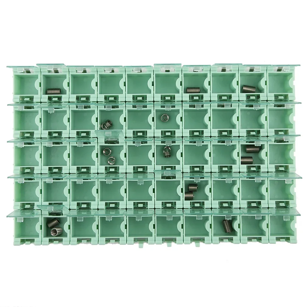 50Pcs Green SMT SMD Container Box Electronic Components Mini Storage Case