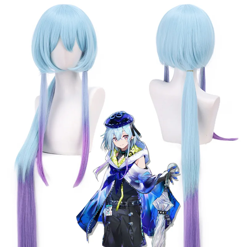 Amine Arknights Mizuki Cos Wigs Cosplay Costumes Headwear 120cm Long Simulation Scalp Thick Mixed Puffy Long Hair Wigs