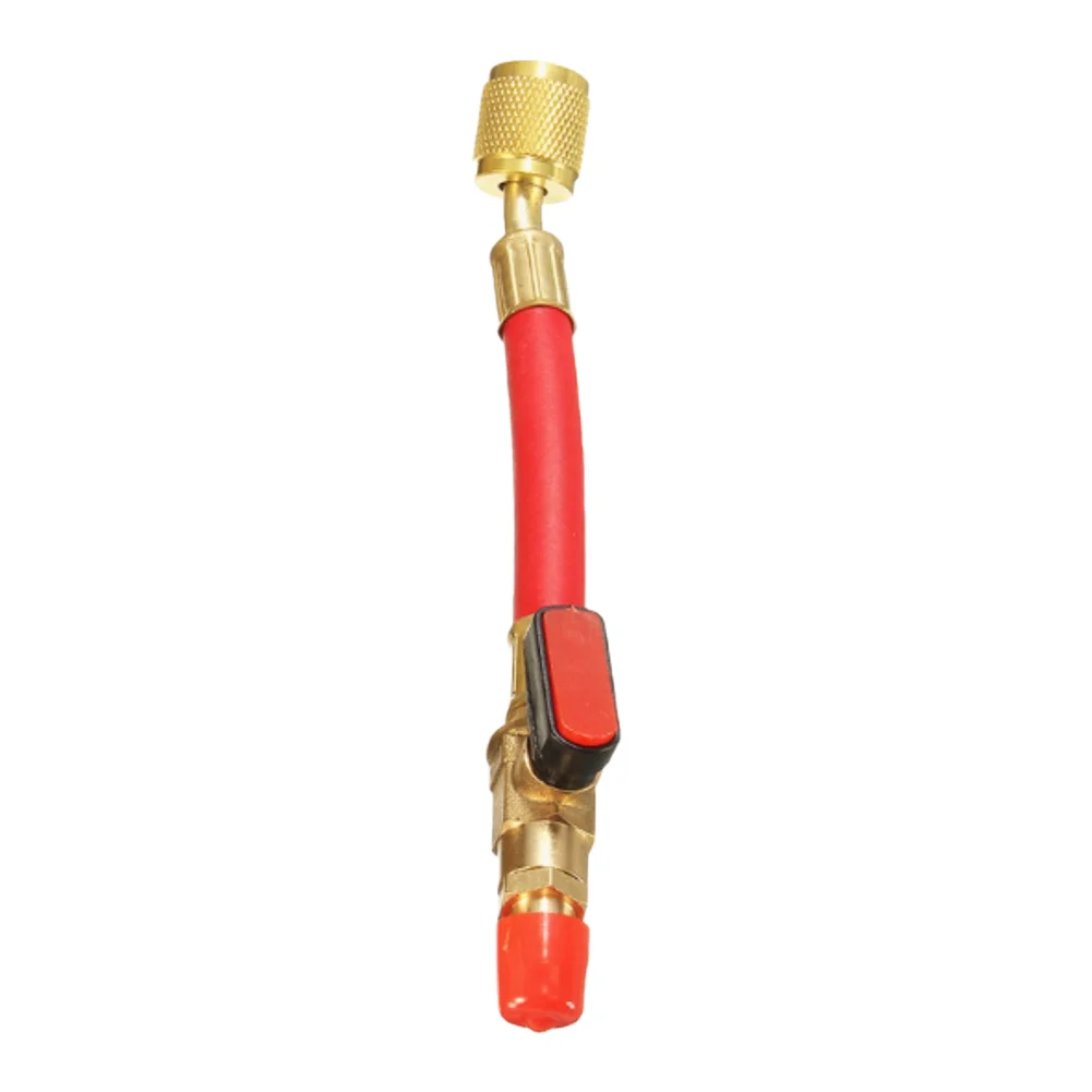 Pressure Resistant Coolant Charging Hose with 1/4 Inch Brass Ball Valve for Car Air Conditioning System Refill