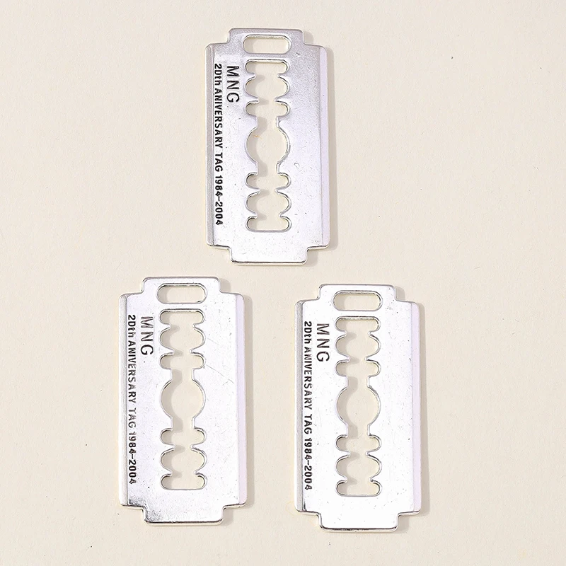Leslie 10pcs 18*37mm Alloy Pendants Razor Blade Charm Connector for Jewelry Making Accessories diy Necklaces Bracelets Craft