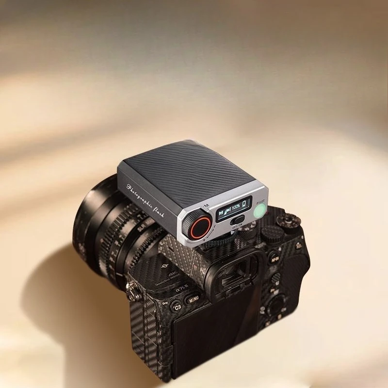 

Mini retro flash universal, hot shoe port built-in battery