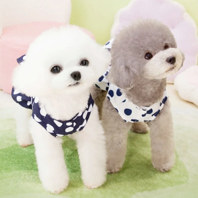 Summer Bow Knot Dog Dress Soft Dog Clothes Fashion Puppy Princess Skirt Dot Print Cat Dress Pet Costumes Chihuahua Dog Clothes