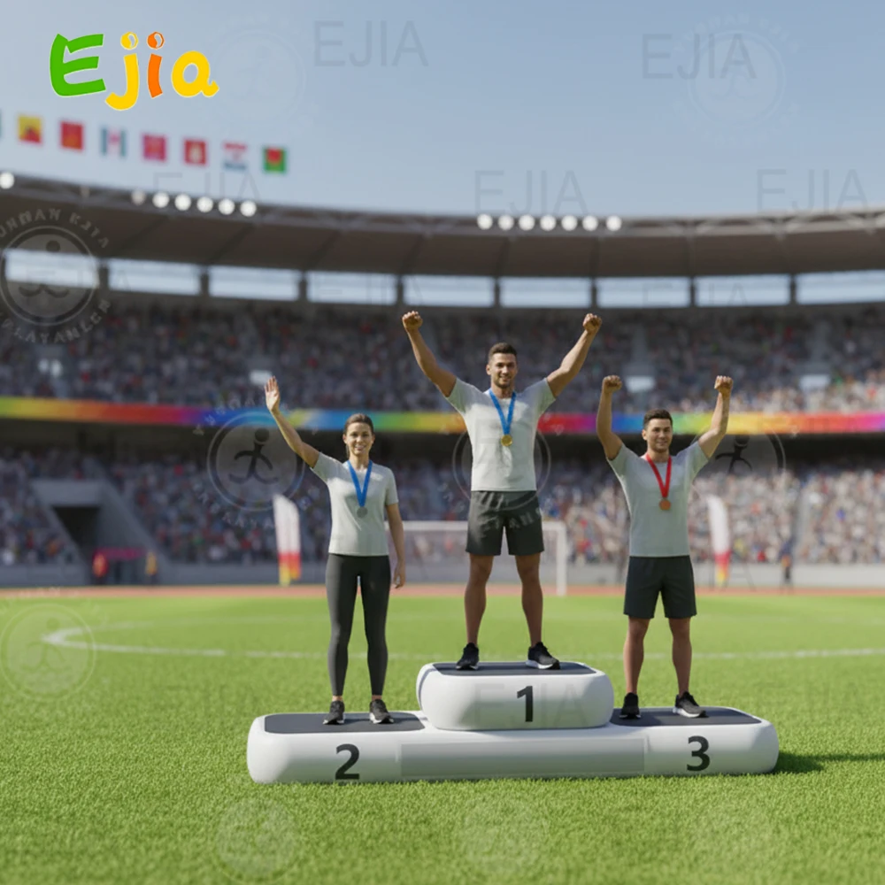Thickened PVC Inflatable Competition Podium Anti-tip Stable Winner Stand Waterproof UV Resistant Podium for Indoor Outdoor Sport