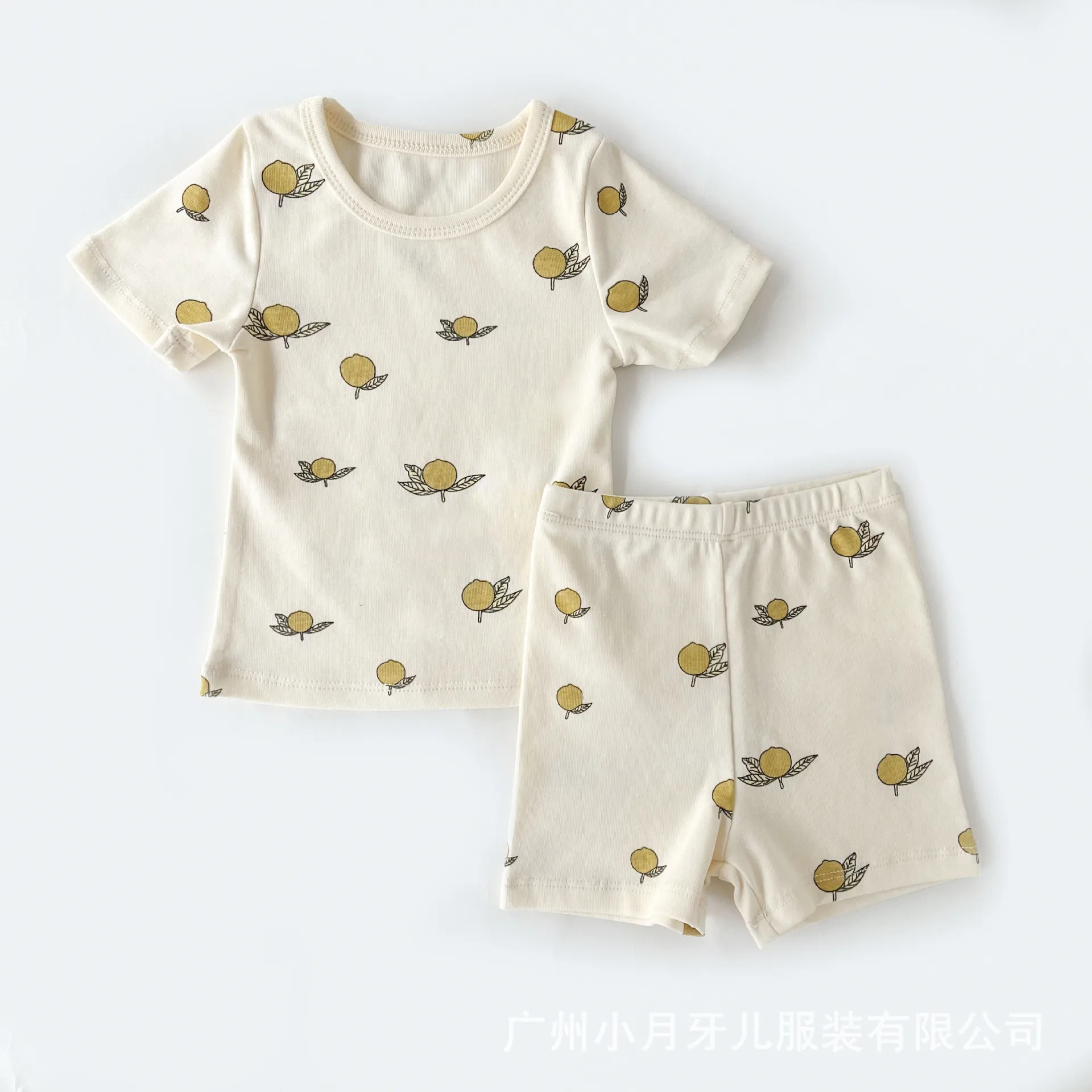 Baby Pajamas Short Sleeve Casual Home Clothes Children\'s Clothing Cherry Lemon Flowers Pajama Baby Infant Spring Summer 2023