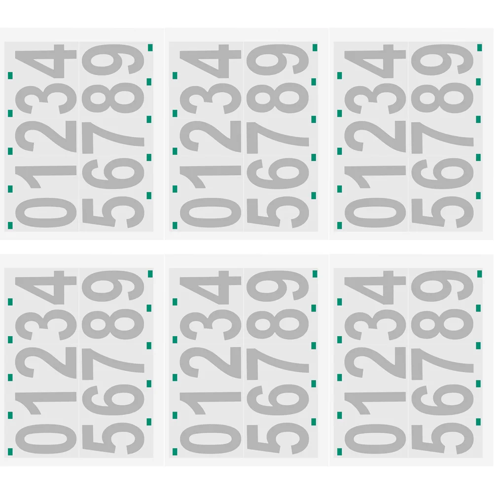 6 Sheets Number Stickers Adhesive 0-9 Large Reflective Digits For Mailbox Home Office Address Signs Self-Adhesive Numbers For