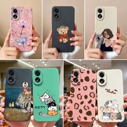 เคสโทรศัพท์กันกระแทกซิลิโคนเหลวแบบนิ่ม18 OppoA38, เคสโทรศัพท์ A18 A38 OPPO ลายการ์ตูนสำหรับ OPPO