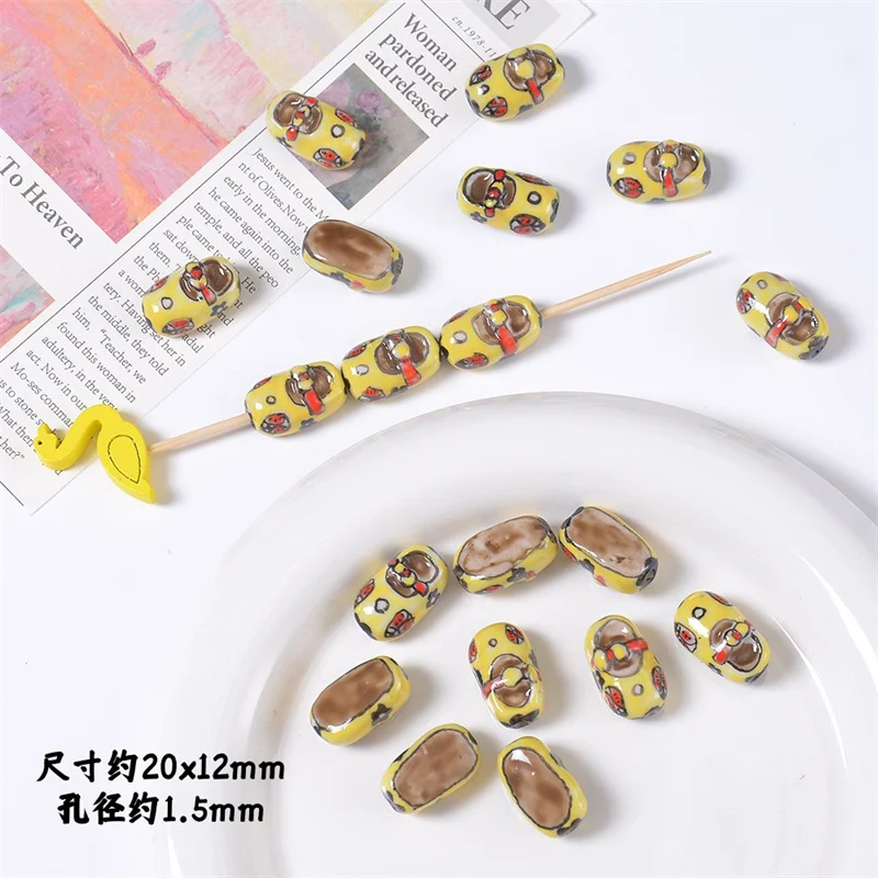 31MM Keramische handgeschilderde Kimono Pop Cartoon Kralen Losse Spacer Bead Voor Sieraden Maken DIY Ketting Armband Craft accessoires