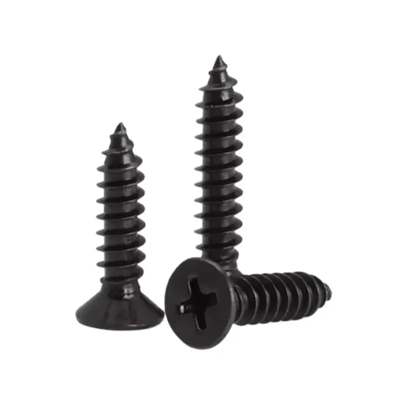 M1 M1.2 M1.4 M1.5 M1.6 M1.7 M1.8 M2 M2.3 M2.6 M3 M3.5 M4 Black Cross Flat Head Sheet Metal Screws Drill Wood Self-tapping Screws