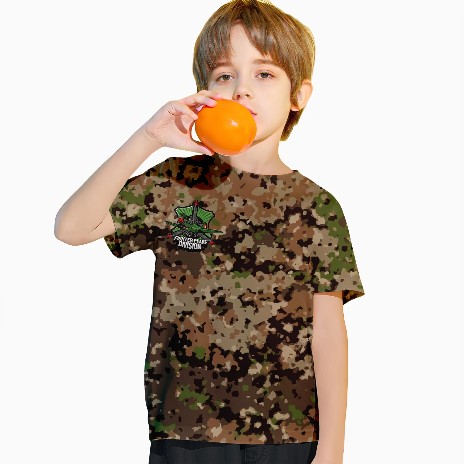 Camouflage Clothing Children\'s T-Shirt Short Sleeved Cute 3d Cartoon Print Child Toddler Baby Infant Boys And Girls Clothing