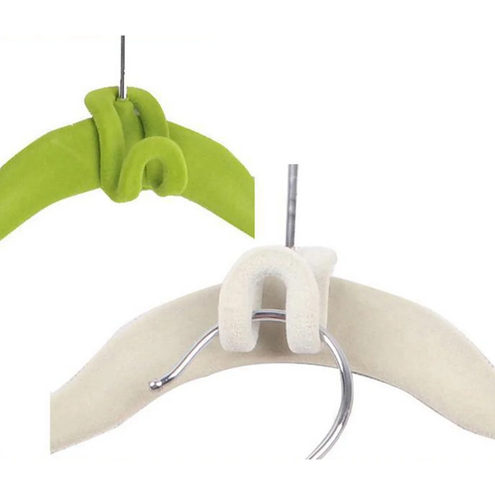 

20Pcs Mini Flocking Hanger Connectors ABS Strong Sturdy Clothes Holders Space Saving Closet Organizer Assorted Color