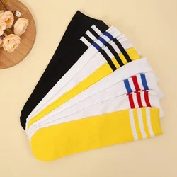 Kids Stripes Cotton White Black Socks Knee High Sport Socks School for Girls Boys Football Skate Children Baby Dance Long Socks