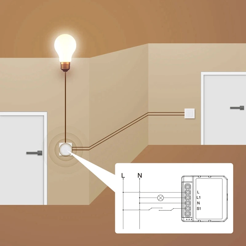 Tuya Wifi Smart Dimmer Switch Module Control LED Lights Dimmable Switch Stepless Dimming+Voice Control