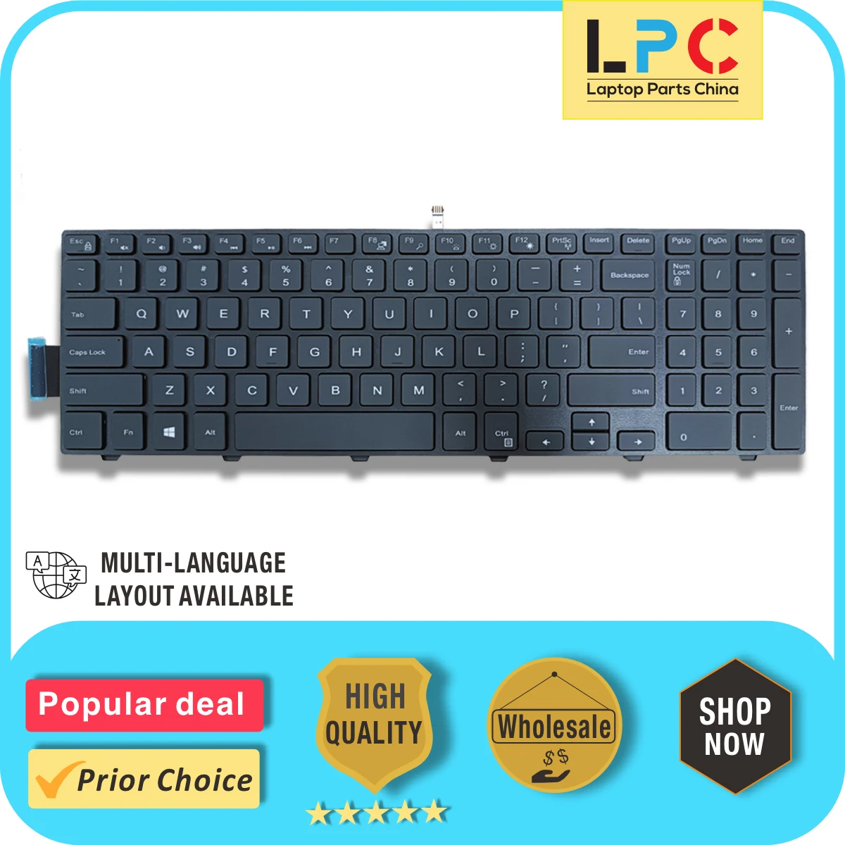 Laptop keyboard For Dell Latitude 3550 3560 3570 3580 3588 5545 5558 7559 with Backlit New Replacement US Keyboard