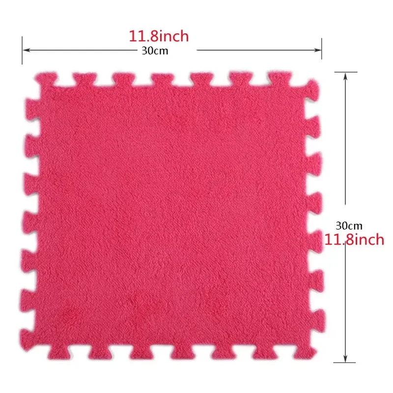 10PCS Plush Puzzle Foam Floor Mat NonSlip Splicing Rug Thicken Shock Interlocking Puzzle Mat for Baby Crawling Rugs for Bedroom