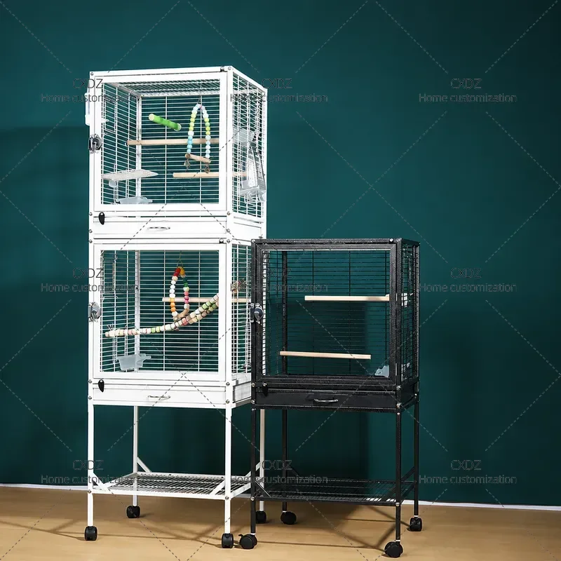 Wholesale Metal Bird Cages Multi Functional Stacked Multi Grid Villa Style Pet Cage for Various Birds Direct from