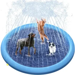 200cm Splash Pad Anti-Slip Splash Pad for Kids Dogs Thickened Dog Pool Splash Sprinkler Pad Durable Summer Outdoor Water Toys