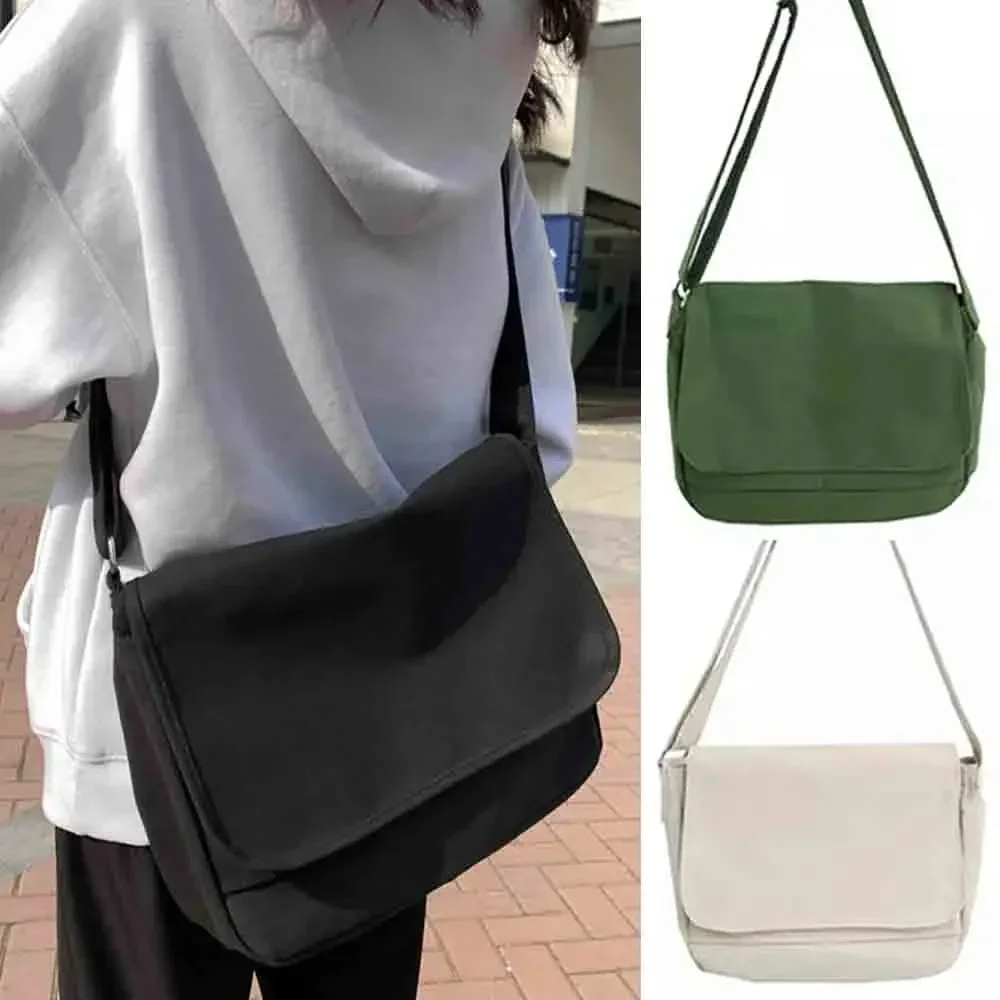 

2023 Shoulder Crossbody Bags Women Bag Youth Organizer Fashion Canvas Shopper Large Harajuku School Messenger Pack Men Satchels