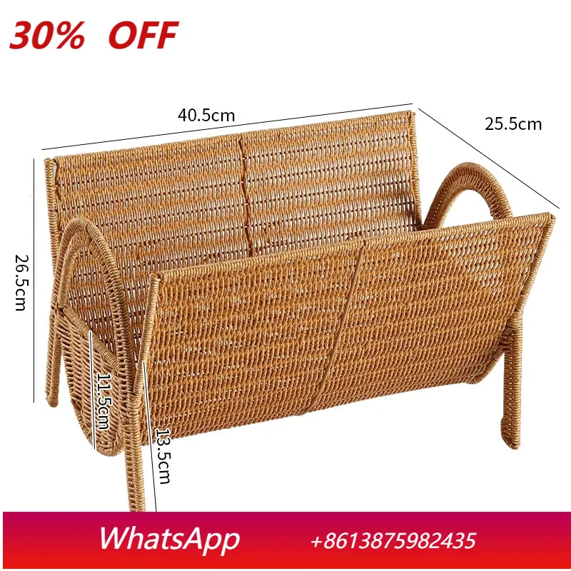 CX hand-woven vertical magazine rack, living room crevice floor bookshelf