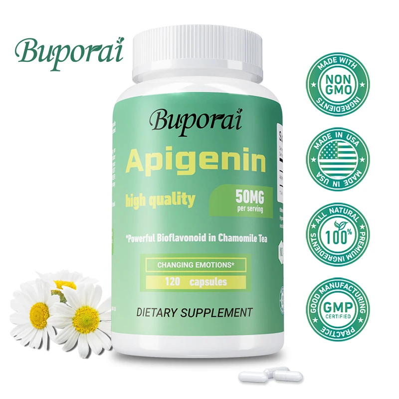 

Apigenin Capsules - Antioxidant Support Helps Relax The Mind and Body, Improve Sleep and Mood, and Enhance Cognitive Function