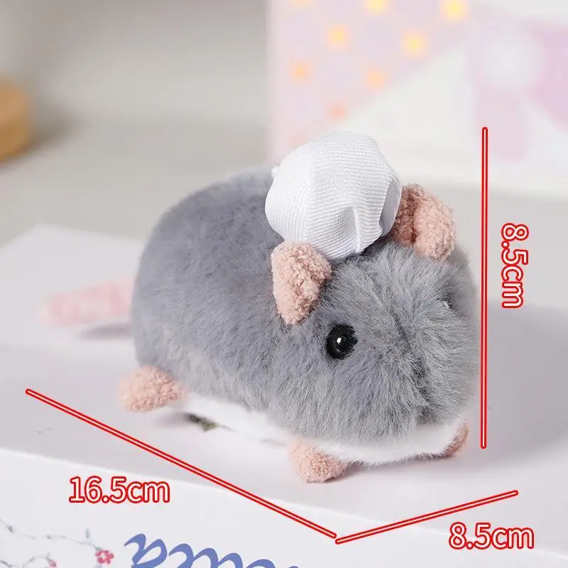 Soft Squeezable Simulation Hamster Plush Toy Fluffy Kawaii Stuffed Animal for Girl's Room Decor Graduation Gift for Students