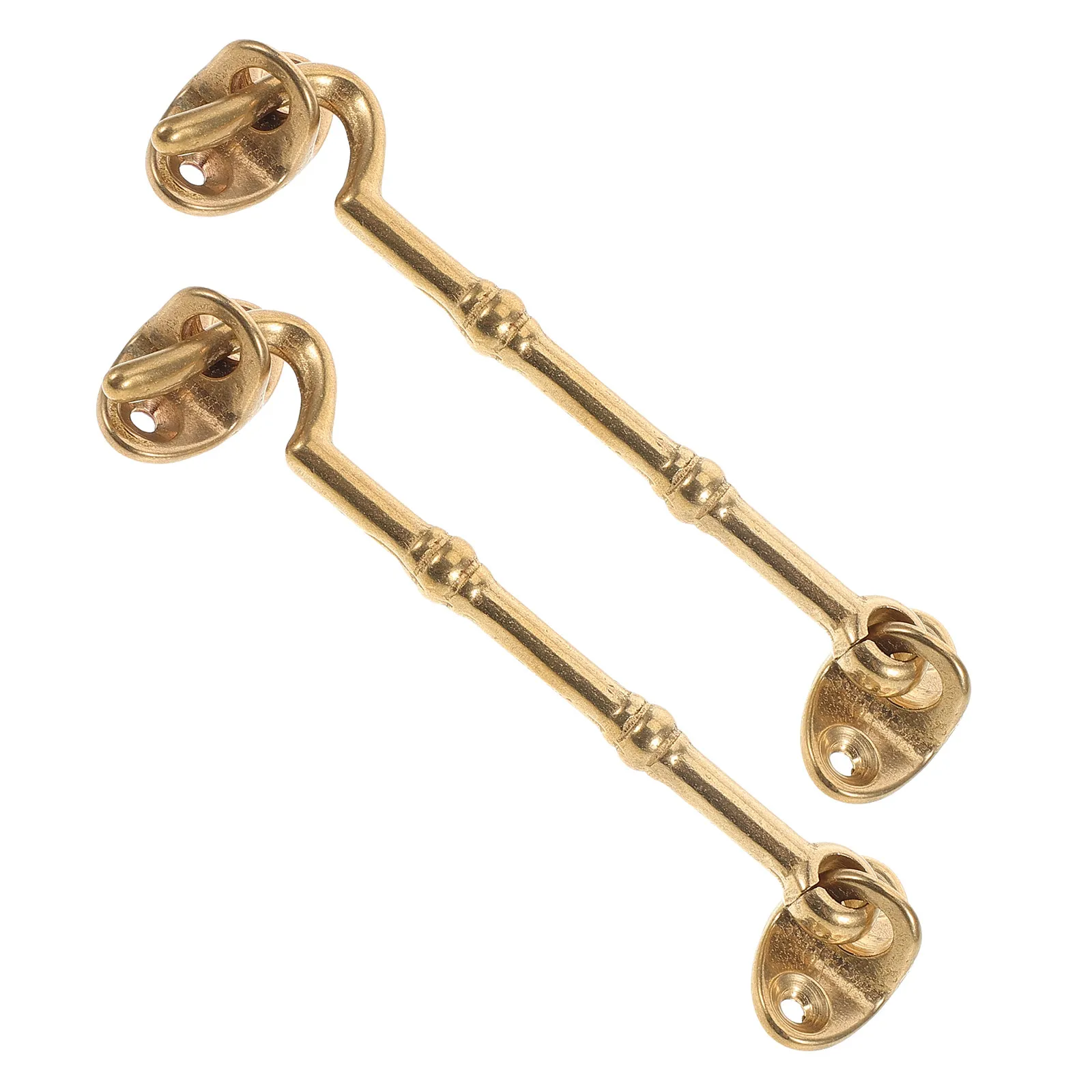 

Комплект из 2 латунных крючков-защелок для окон и дверей, 10,5 см, усиленные, ветрозащитные, для раздвижных дверей спальни, набор крючков и глазков, прочные, для использования внутри помещений