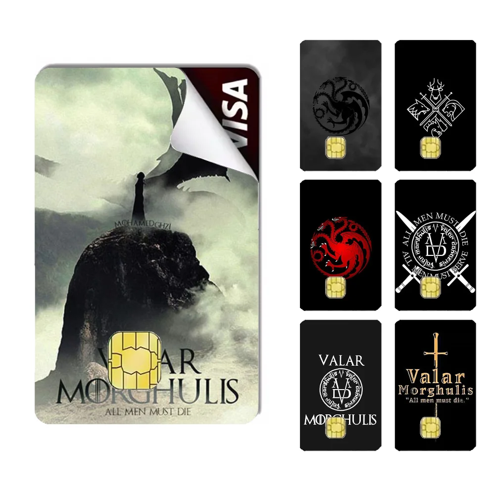 

Valar Morghulis Stickers Cartoon Credit Card Visa Stickers Debit Bank Charge Card Bus Metro Waterproof Sticker Decal Decoration