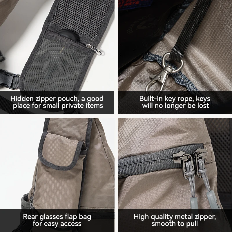 Volunteer 10L Crossbody Bags for Men Travel Hiking Light Weight Waterproof Chest Bag Commuter Messenger Shoulder Bag Man 1857-10