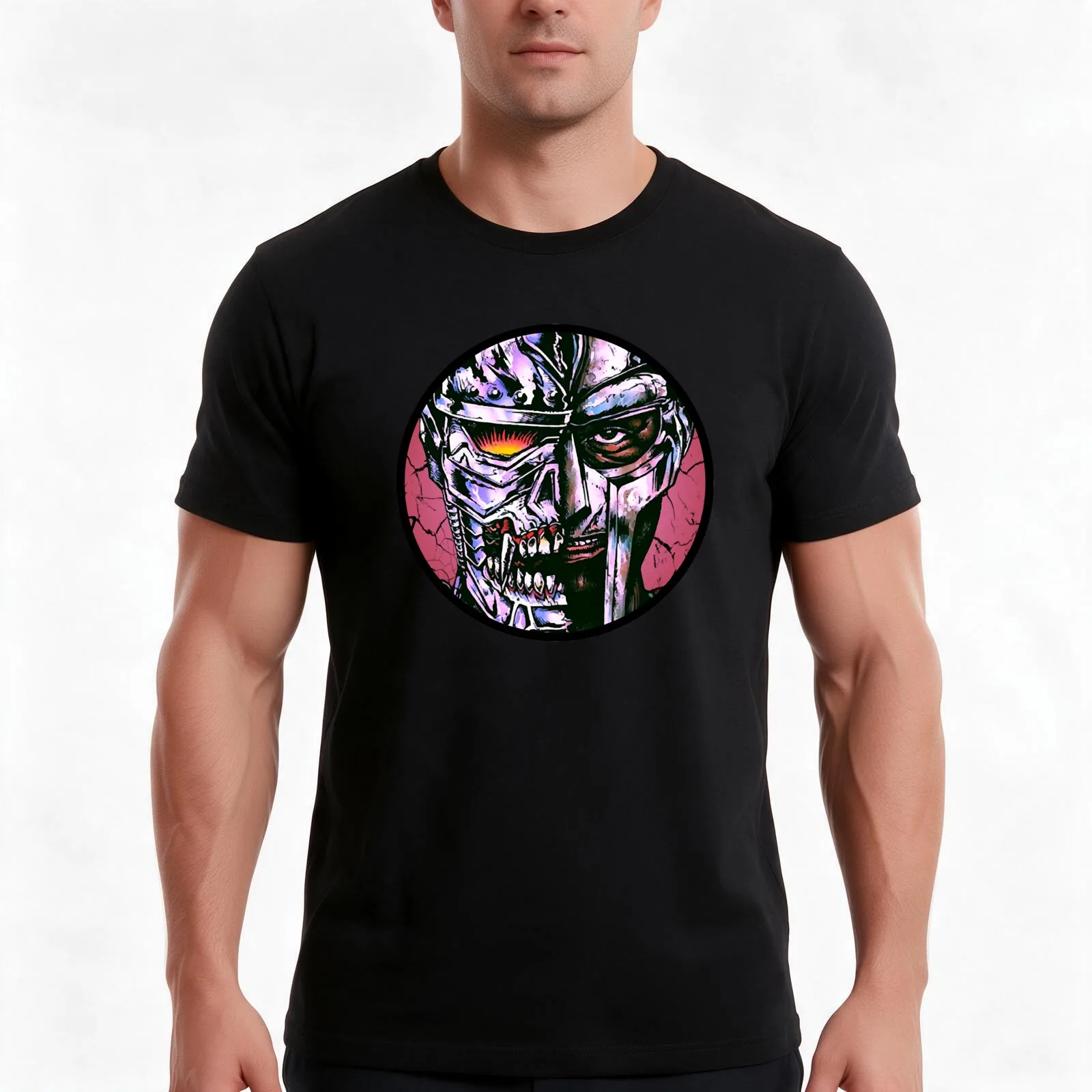 Czarface Merch T-Shirt, Summer Casual Cotton Tee, Oversized Streetwear Tops, Vintage Graphic Print, Loose Fit Short Sleeve