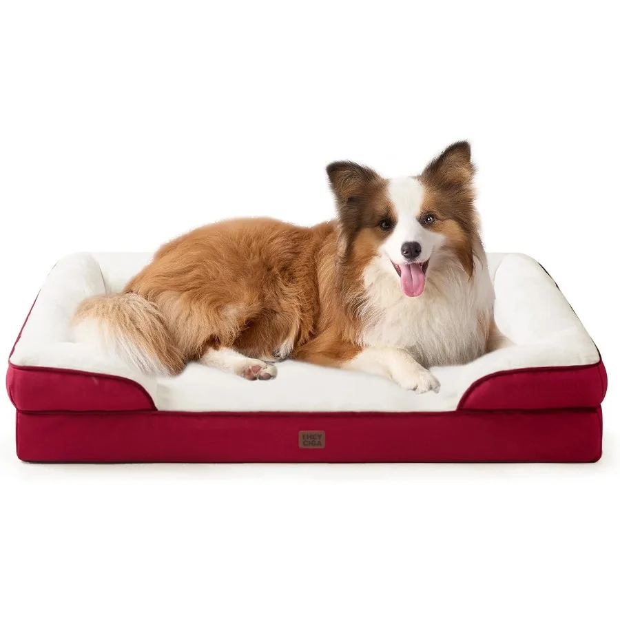 

Orthopedic Dog Bed for Extra Large Dogs with Waterproof Memory Foam and Egg-Crate Support Ideal for Senior or Arthritic Dogs No