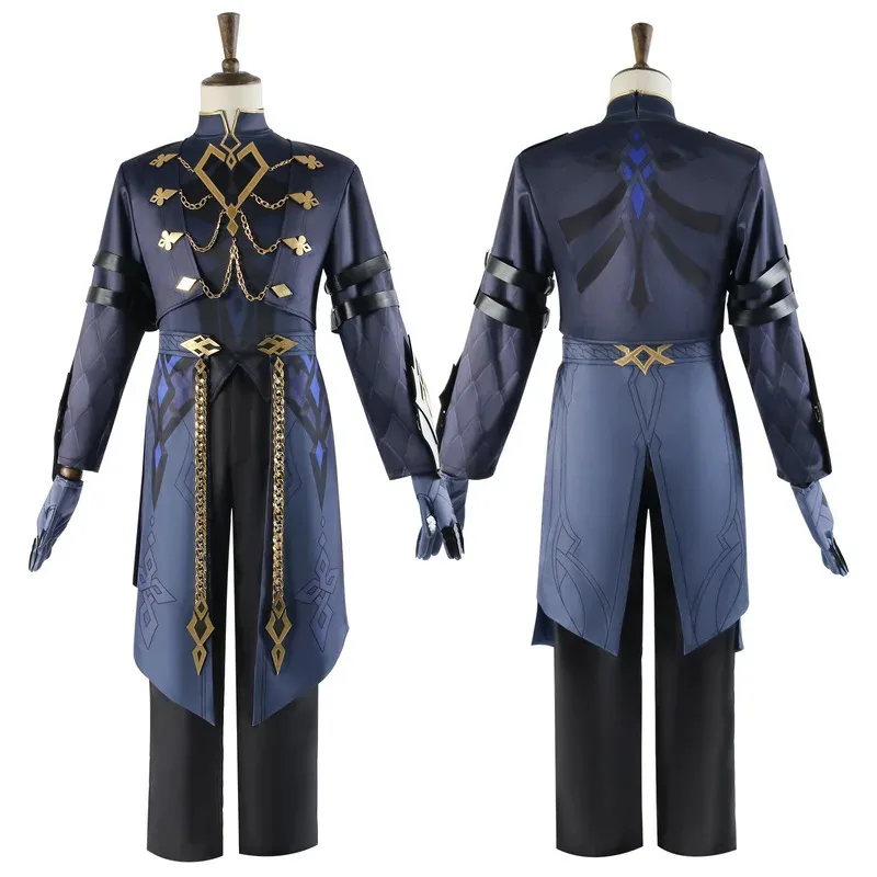 Cosplay costume and wig for the "Captain II" character from "Genshin Impact". Suitable for Halloween and Christmas parties.