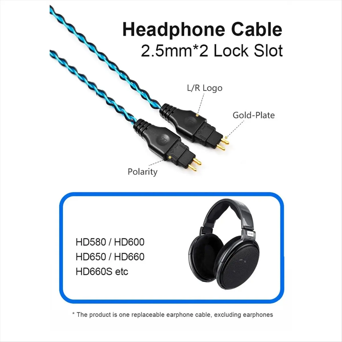 TCE 8-Strand Single Crystal Copper Silver Plated for HD600 HD650 HD660S2 Balanced Headphone Upgrade Cable HD650 B