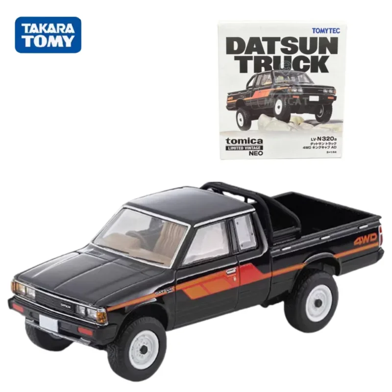 TAKARA TOMY TOMICA TLV LV-N320a Datsun 4WD Black alloy compression shaft miniature model, adult decoration,boy toy,birthday gift