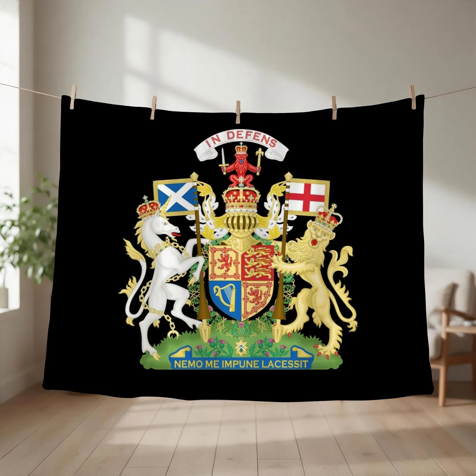 Royal Coat of Arms of the United Kingdom (Scotland) Throw Blanket couch cozy soft plush fuzzy picnic outdoor blanket