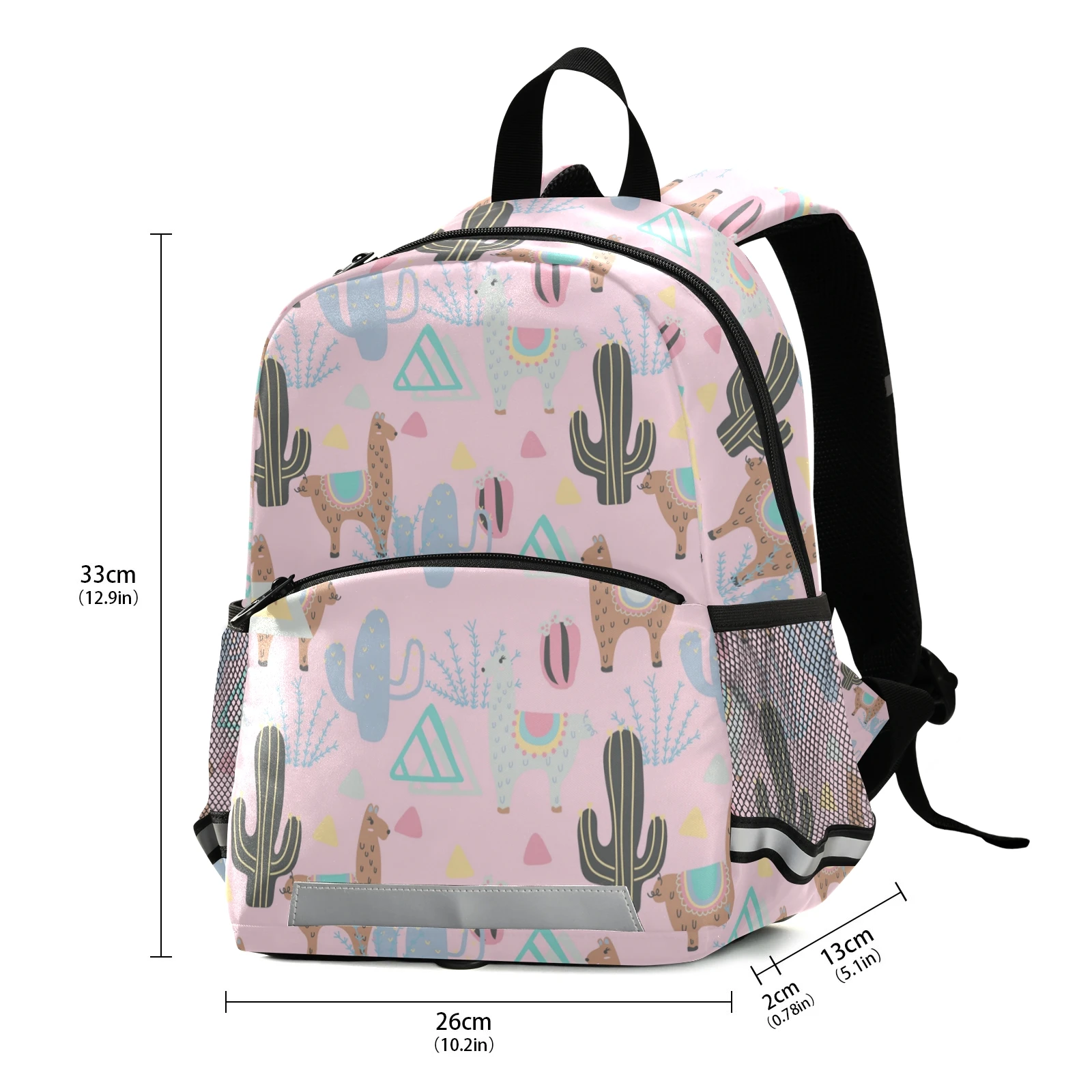 Mochilas escolares con estampado de dibujos animados de Alpaca 3D para niños, morral escolar para niños pequeños, Mochila Infantil para guardería, color rosa, novedad