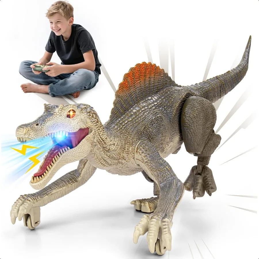 

Dinosaur toys Realistic Remote Control Dinosaur toys for 35 2.4GHZ Walking Rechargeable 3D Eyes Realistic Appearance 3 Sound Ef