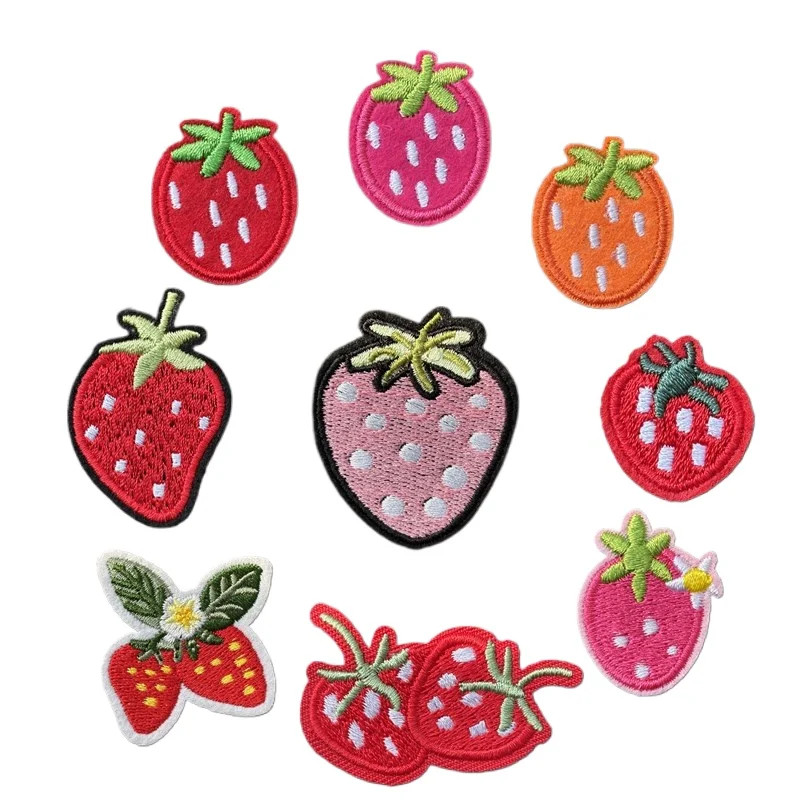

Cheap 9pcs Cute Embroidery Mini Strawberry Patches Iron on Applique for Jeans DIY Clothing Accessories