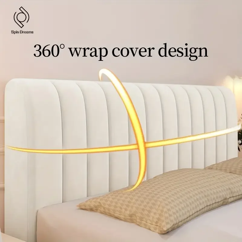 3 Styles Thicken All-inclusive Milk Velvet Polyester Bed Headboard  Slip Cover, Solid Color Bed Back Dust Protector Cover침대 머리덮개