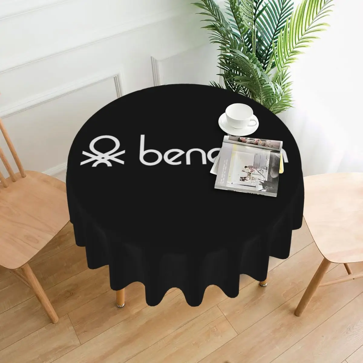 Toalha de mesa redonda à prova d'água United Colors Of Benetton, toalha de mesa à prova de óleo para eventos de cozinha, mesa de jantar, 60 polegadas