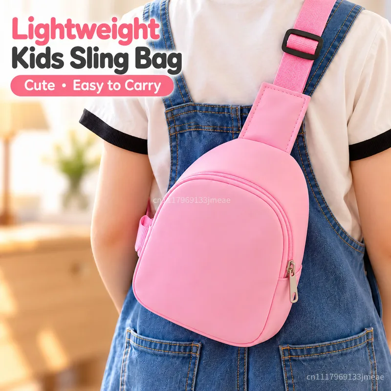 Kids Mini Sling Bag, Lightweight Nylon Chest Crossbody Backpack Adjustable Strap Small Shoulder Bag for Boys Girls Travel Daily