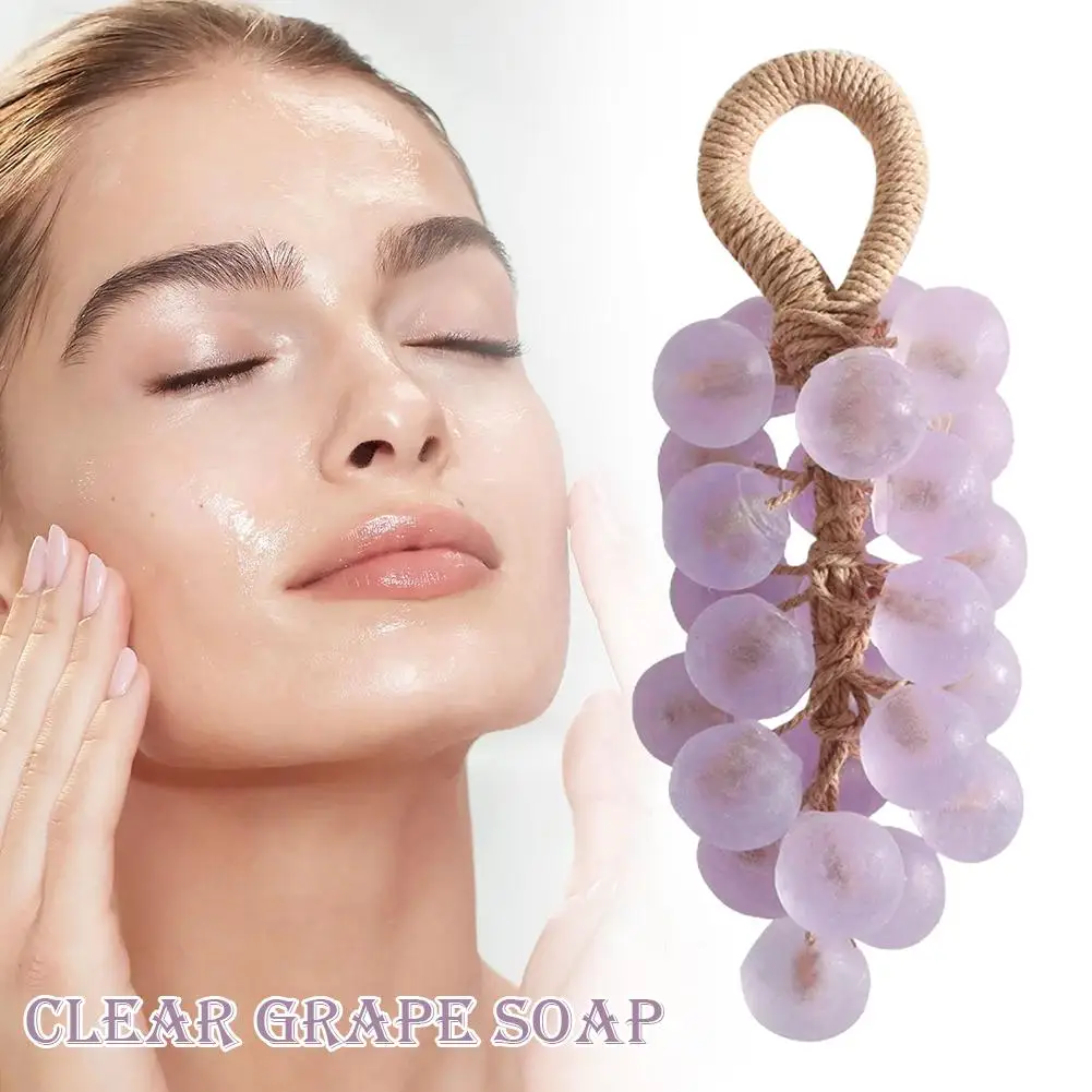 Handmade Soap Bar Crystal Grape Bunches Washing  Bathing& Cleaning Long-lasting Fragrance Household Scented Soap Box Set