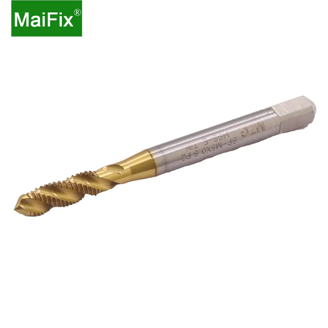 MaiFx-M2, M4, M8, M16, M10, M12, CNC JIS, extrusión, ranura de flauta en espiral recta, rosca de agujero ciego, grifo de tornillo de máquina HSS, 1