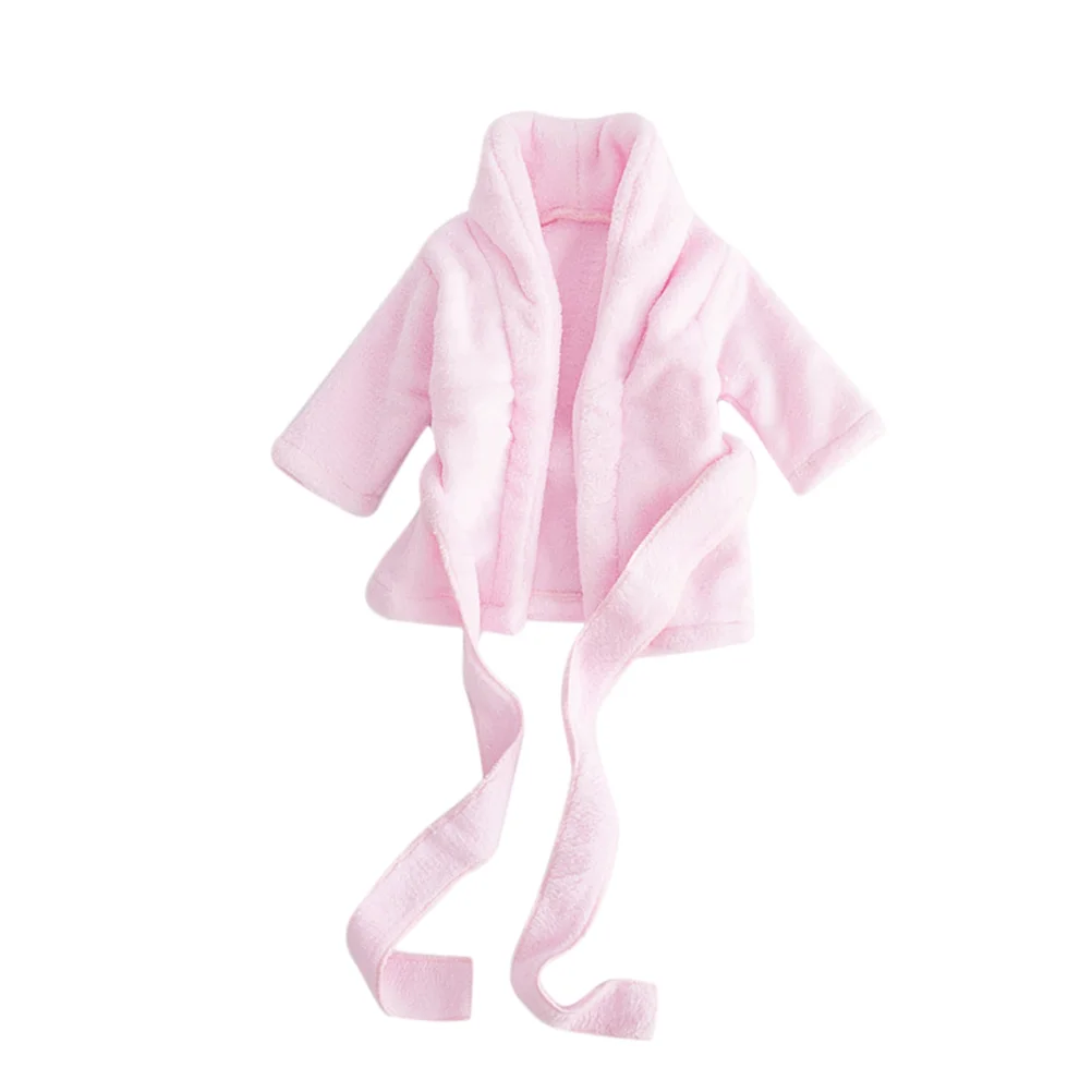 Newborn Bathrobe Pure Cotton Thickened Baby Photo Bathing Suits Photo Garment (Pink Suitable for 0-1 Month Baby)