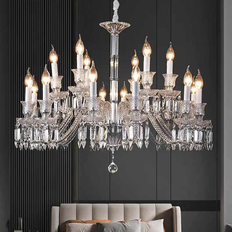 Modern Luxury K9 Crystal Chandelier Decora 6/8/10/15/18 Arms AC Living Room Modern Lustres De Lamps For Bedroom Pendant Lighting