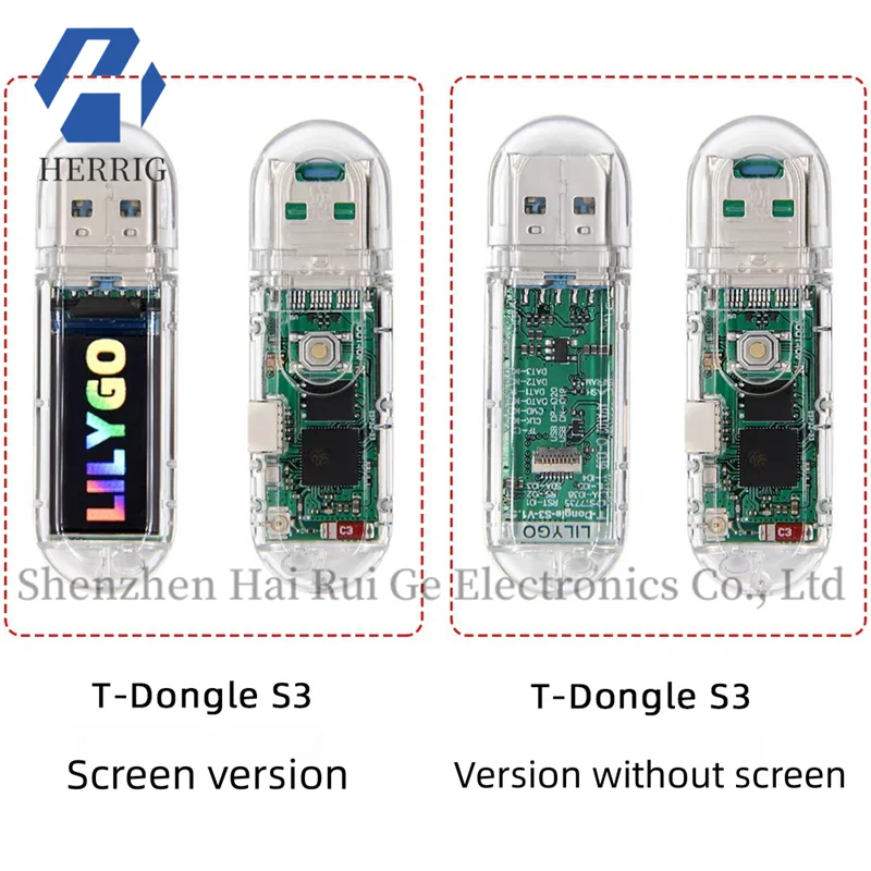لوحة تطوير T-Dongle-S3 مع شاشة LCD مقاس 0.96 بوصة، تدعم WiFi وBluetooth وبطاقة TF