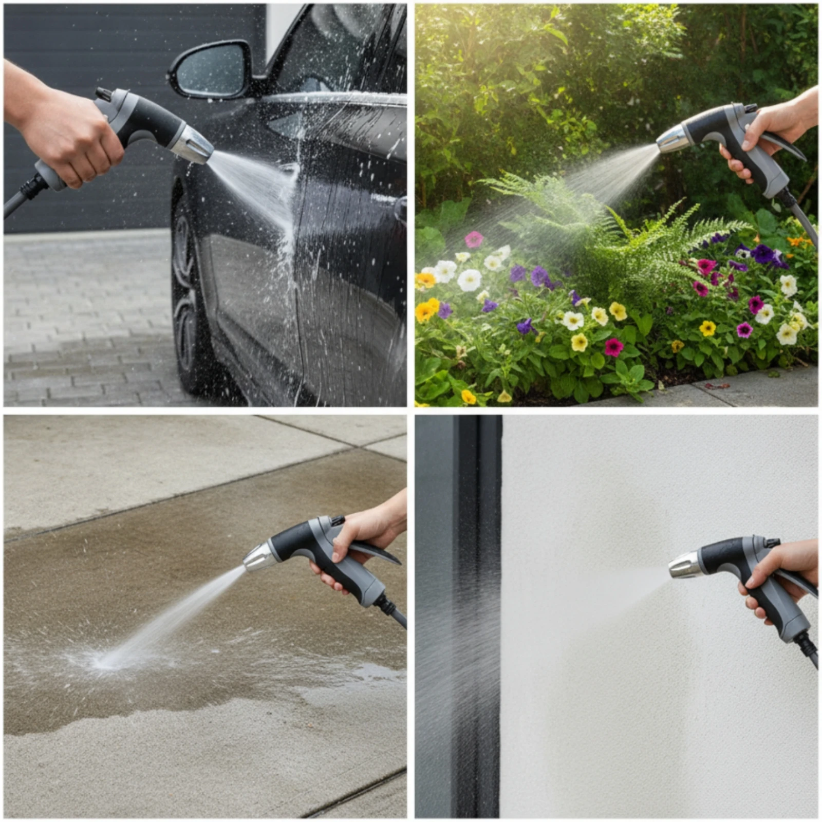 Water Spray with Metal Nozzle Anti-Slip Handheld Water Nozzle Sprayer Compact for Car Detailers, Outdoor Rinsing