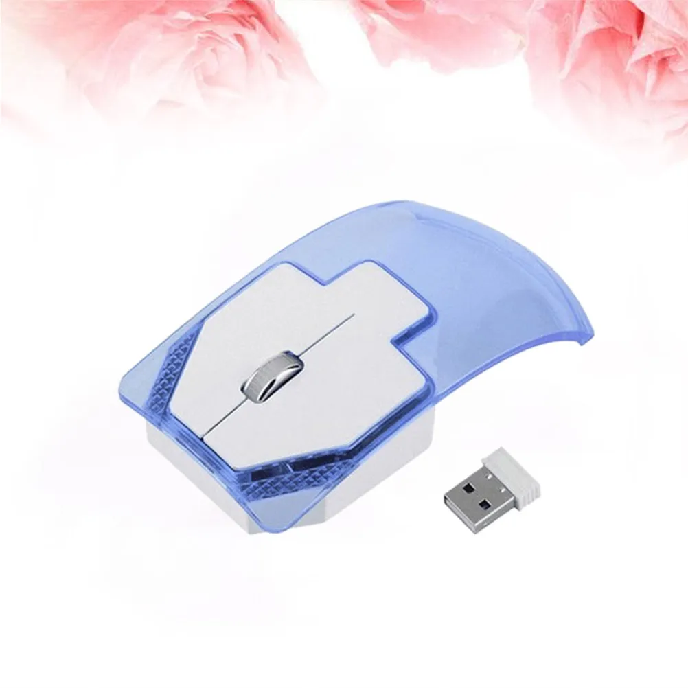 

2.4g Wireless Optical Mouse with 3 Buttons Blue LED Illumination Ergonomic Design for Comfortable Gaming Up to 10M Range Plug