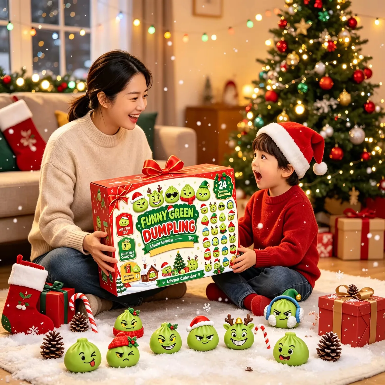 2026 Christmas Advent Calendar 24 Days Countdown Surprise Dumpling Slow Rebound Squishies Squeeze Sensory Gift Box