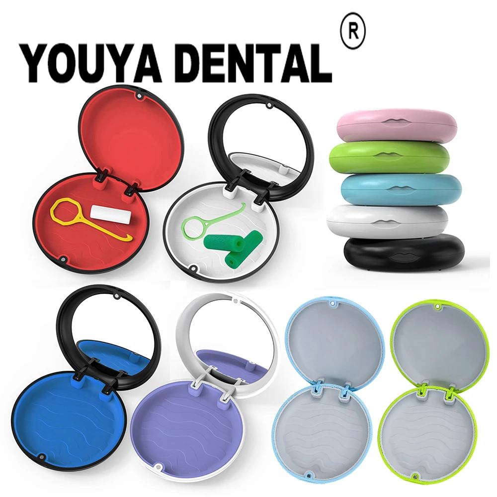 20pcs Fake Teeth Orthodontic Case Dental Retainer Mouth Guard Retainer Case with/without Mirror Oral Hygiene Supplies Organizer