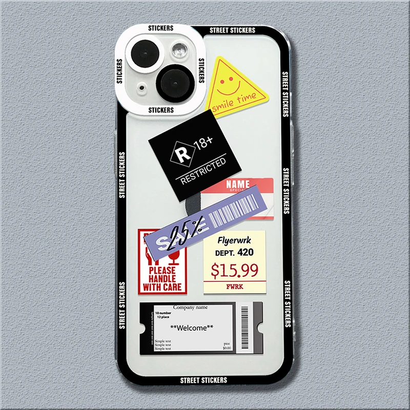 Mix Labels Adesivos estéticos, capa macia, capa de telefone clara para Xiaomi Mi 13 12 11 Lite 5G 14 13T 12 Poco F5 X5 X3 Pro